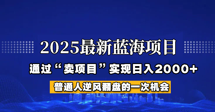 2025年蓝海项目，如何通过“网创项目”日入2000+-仙女副业网