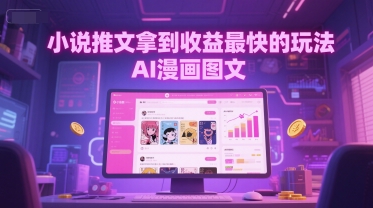 小说推文拿到收益最快的玩法，AI漫画图文-仙女副业网