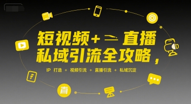 短视频+直播私域引流全攻略，IP打造 +视频引流 +直播引流 +私域沉淀-仙女副业网