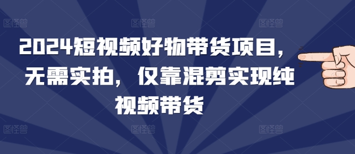2024短视频好物带货项目，无需实拍，仅靠混剪实现纯视频带货-仙女副业网