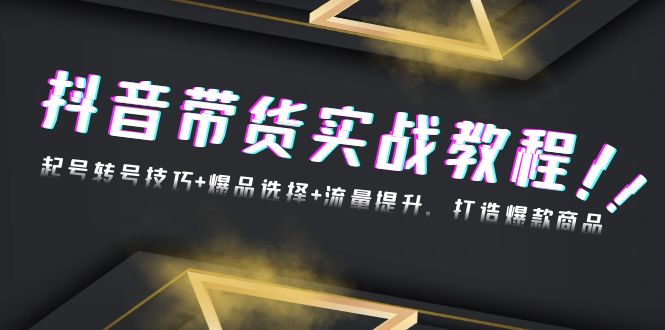 抖音带货实战教程：起号转号技巧+爆品选择+流量提升，打造爆款商品-仙女副业网
