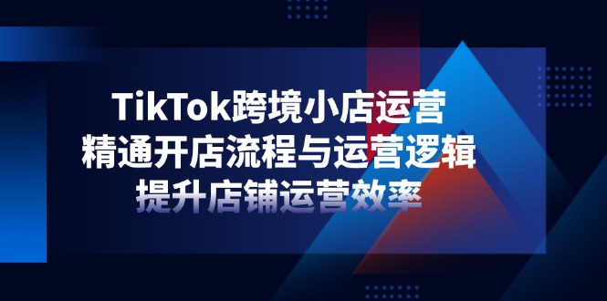 TikTok跨境小店运营，精通开店流程与运营逻辑，提升店铺运营效率-仙女副业网