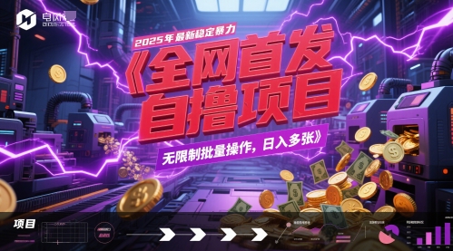 全网首发，2025年最新稳定暴力全自动自撸项目，无限制批量操作，日入多张【揭秘】-仙女副业网