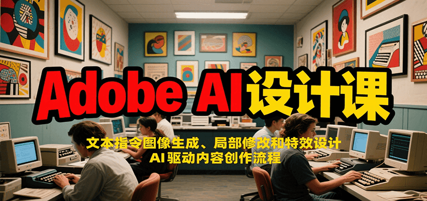 Adobe AI设计课：文本指令图像生成、局部修改和特效设计，AI驱动内容创作流程-仙女副业网