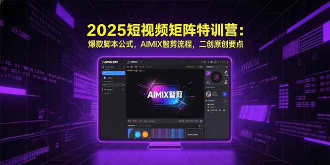 2025短视频矩阵特训营：爆款脚本公式，AIMIX智剪流程，二创原创要点-仙女副业网