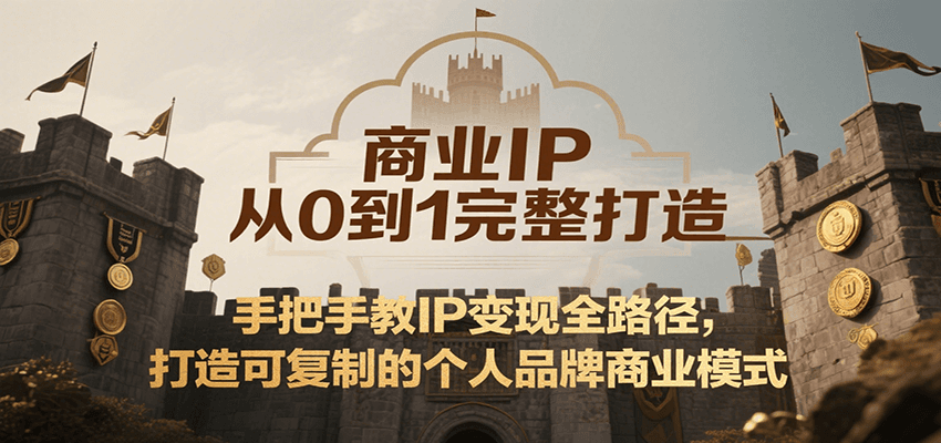 商业IP从0到1完整打造，手把手教IP变现全路径，打造可复制的个人品牌商业模式-仙女副业网
