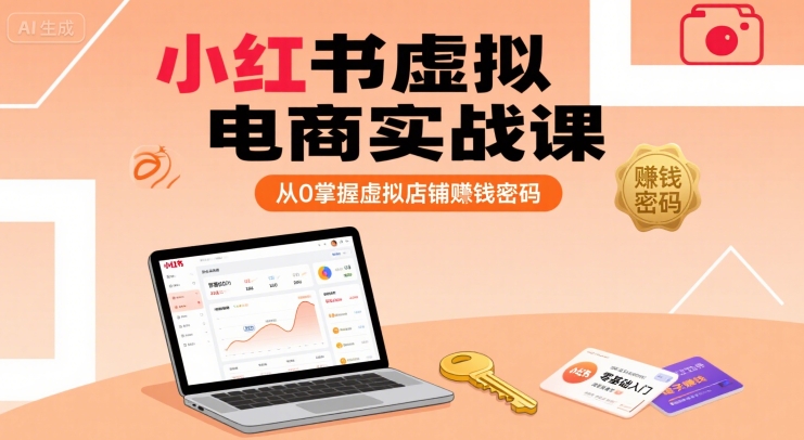 小红书虚拟电商实战课，从0掌握虚拟店铺賺钱密码-仙女副业网