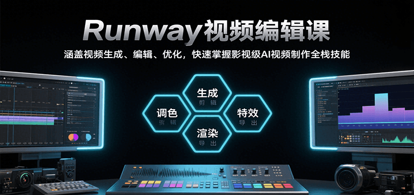 Runway视频编辑课，涵盖视频生成、编辑、优化，快速掌握影视级AI视频制作全栈技能-仙女副业网
