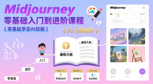 midjourney零基础入门到进阶课程，零基础学会AI绘画-仙女副业网
