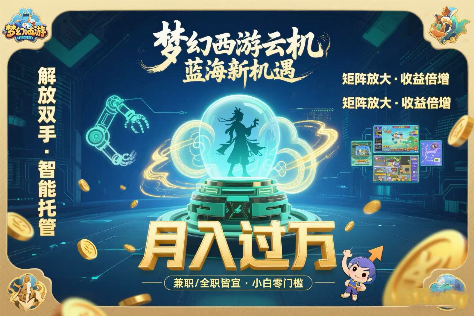 梦幻西游云机最新蓝海玩法  解放双手可矩阵放大 轻松月入过万 小白也可...-仙女副业网