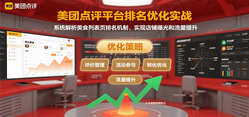 美团点评平台排名优化实战，系统解析美食列表页排名机制，实现店铺曝光和流量提升-仙女副业网