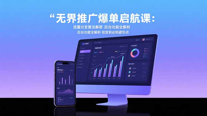 无界推广爆单启航课：流量分发算法解密 后台功能全解析 投放前必知避坑点-仙女副业网