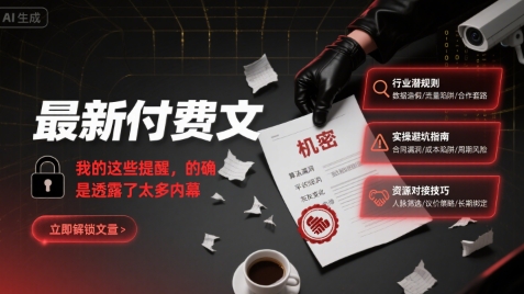 最新付费文：我的这些提醒，的确是透露了太多内幕-仙女副业网