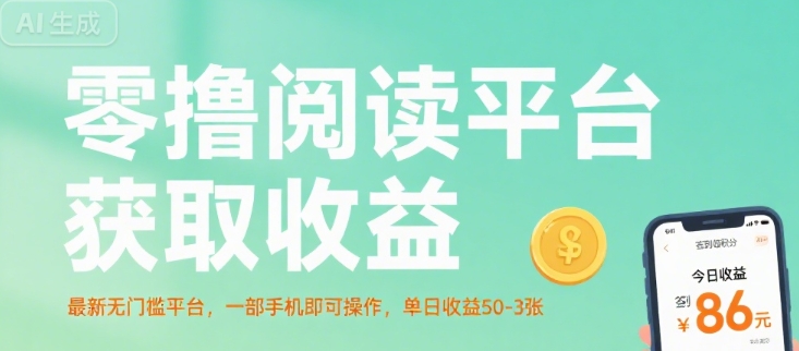 零撸阅读平台获取收益，最新无门槛平台，一部手机即可操作，单日收益50-3张【揭秘】-仙女副业网