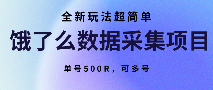 饿了么数据采集项目，全新玩法超简单，单号500R，可多号-仙女副业网