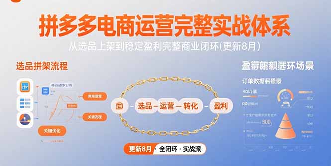 拼多多电商运营完整实战体系，从选品上架到稳定盈利完整商业闭环(更新8月-仙女副业网