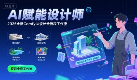 AI赋能设计师， 2025全新comfyui设计全流程工作流 ，室内-建筑-景观-美术，零基础直接上手-仙女副业网