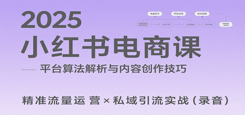 2025小红书电商课：解析算法，创作高转化内容，助力卖家获取流量实现变现(录音)-仙女副业网
