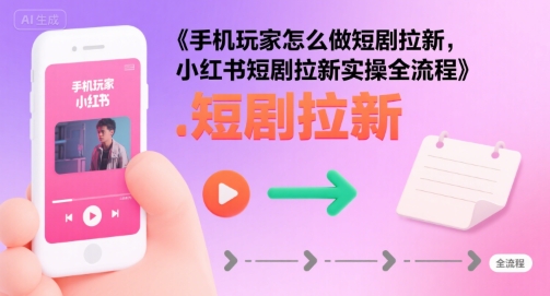 手机玩家怎么做短剧拉新，小红书短剧拉新实操全流程-仙女副业网