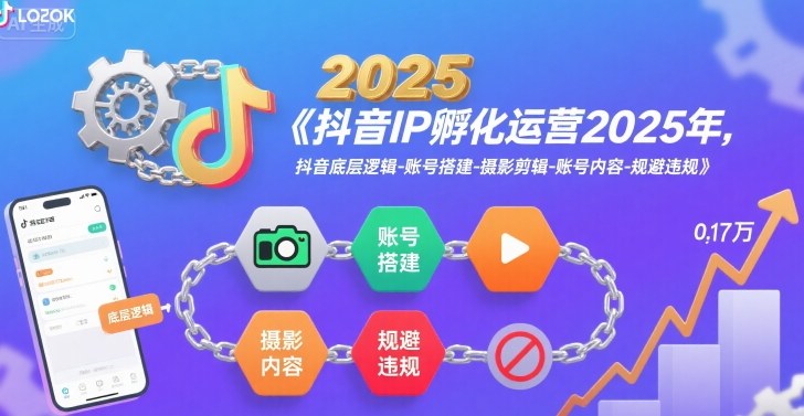 抖音IP孵化运营2025年，抖音底层逻辑-账号搭建-摄影剪辑-账号内容-规避违规-仙女副业网