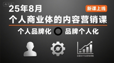 个人商业体的内容营销课25年8月，个人品牌化，品牌个人化，自媒体ip内容营销策略-仙女副业网