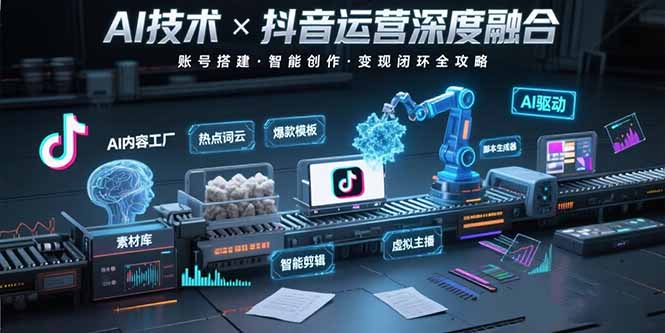 AI技术与抖音运营的深度融合应用：涵盖账号搭建、内容创作、收益变现等-仙女副业网