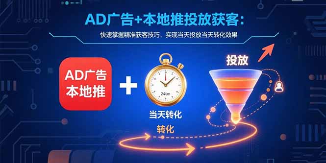 AD广告+本地推投放获客：快速掌握精准获客技巧，实现当天投放当天转化效果-仙女副业网