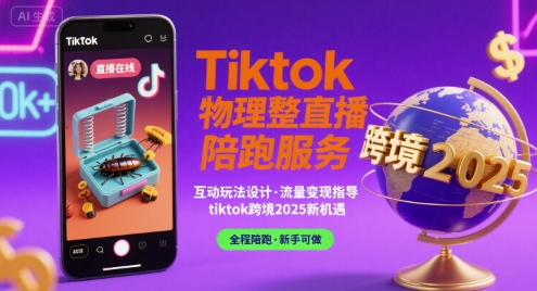 Tiktok物理整蛊直播陪跑服务-tiktok跨境2025-仙女副业网