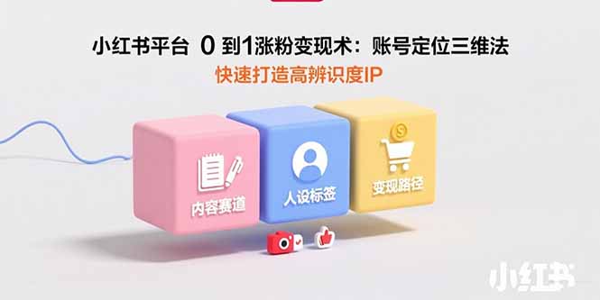 小红书平台0到1涨粉变现术：账号定位三维法，快速打造高辨识度IP-仙女副业网