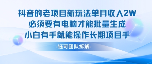 老项目新玩法单月收入2W小白有手就能操作长期项目-仙女副业网