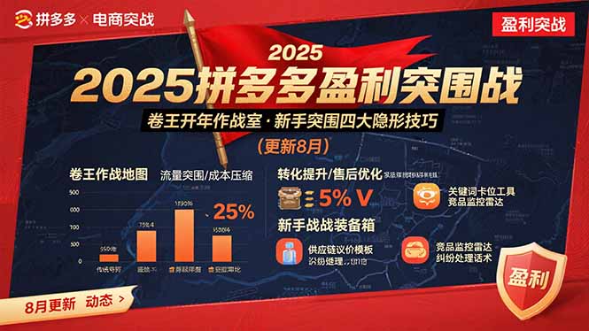 2025拼多多盈利突围战：卷王开年作战室，新手突围四大隐形技巧(更新8月-仙女副业网