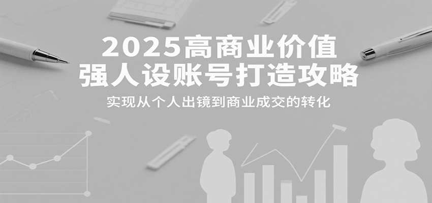 2025高商业价值强人设账号打造攻略，实现从个人出镜到商业成交的转化-仙女副业网