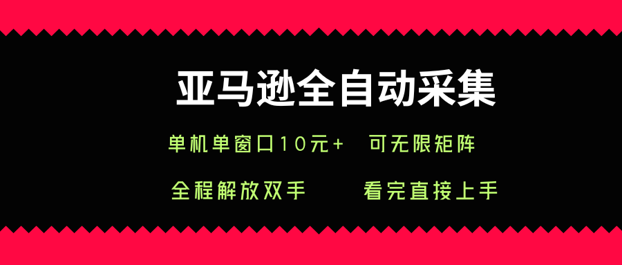 亚马逊全自动采集，单机单窗口一天10+，可无限矩阵去做【揭秘】-仙女副业网