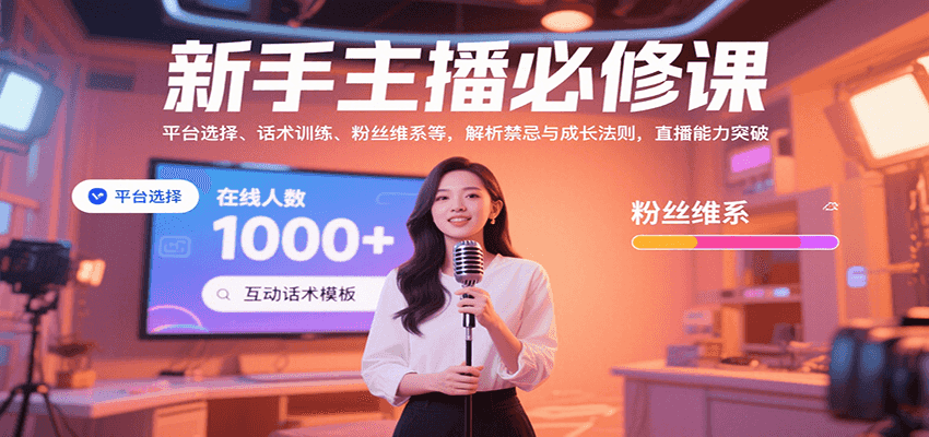 新手主播必修课：平台选择、话术训练、粉丝维系等，解析禁忌与成长法则，突破直播能力-仙女副业网