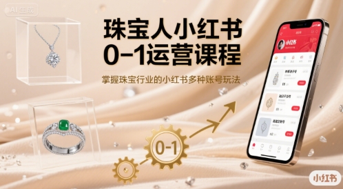 珠宝人小红书0-1运营课程，掌握珠宝行业的小红书多种账号玩法-仙女副业网