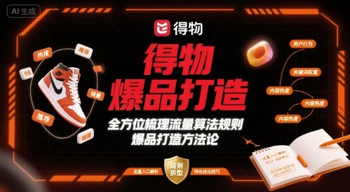 得物爆品打造，全方位梳理得物流量算法规则爆品打造规则-仙女副业网