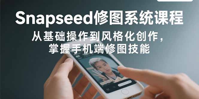 Snapseed修图系统课程：从基础操作到风格化创作，掌握手机端修图技能-仙女副业网
