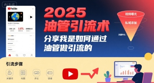 2025油管引流术，分享我是如何通过油管做引流的-仙女副业网