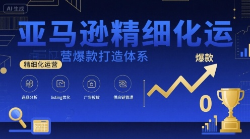 亚马逊精细化运营爆款打造体系，视频课+全套资料文档-仙女副业网