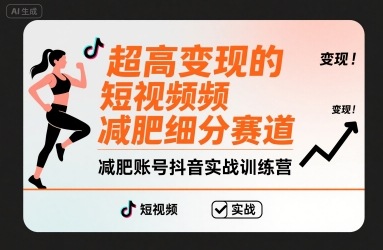 超高变现的短视频减肥细分赛道，减肥账号抖音实战训练营-仙女副业网