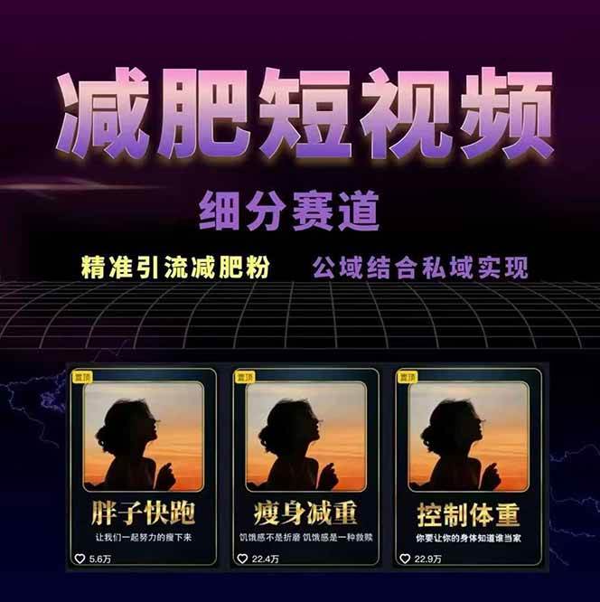 图片[2]-减肥短视频运营实战课：含素材制作、剪映教学，讲精准引流、变现设计与内容模板技巧-仙女副业网