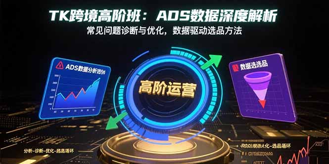 TK跨境高阶班：ADS数据深度解析，常见问题诊断与优化，数据驱动选品方法-仙女副业网