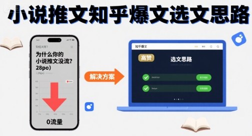 为什么你的小说推文没流量？小说推文知乎爆文选文思路-仙女副业网