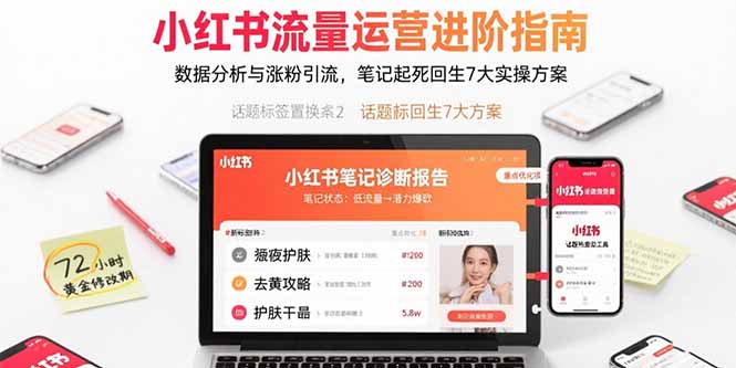 小红书流量运营进阶指南，数据分析与涨粉引流，笔记起死回生7大实操方案-仙女副业网