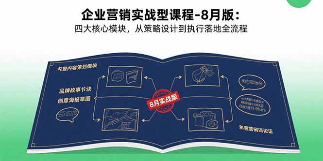 企业营销实战型课程-8月版：四大核心模块，从策略设计到执行落地全流程-仙女副业网