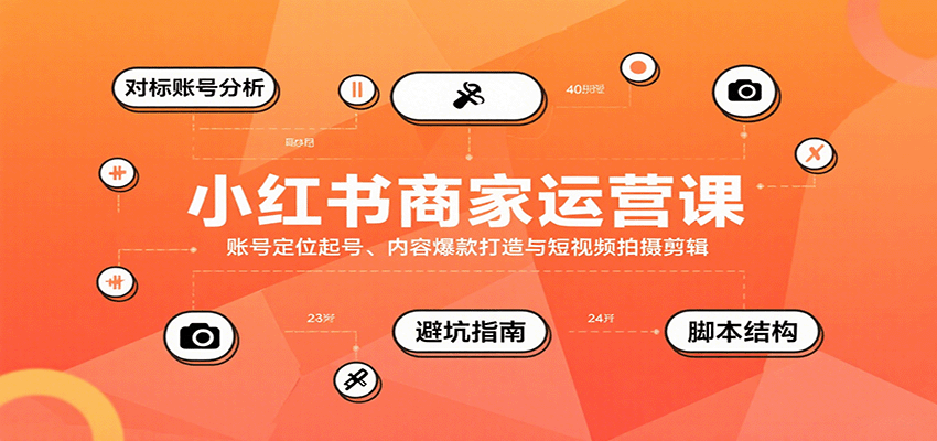 小红书商家运营课，账号定位起号、内容爆款打造与短视频拍摄剪辑-仙女副业网