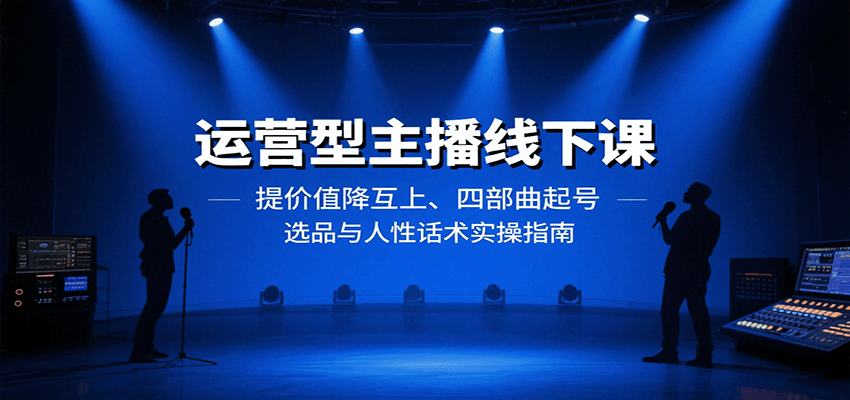 运营型主播线下课：提价值降互上、四部曲起号、选品与人性话术实操指南-仙女副业网