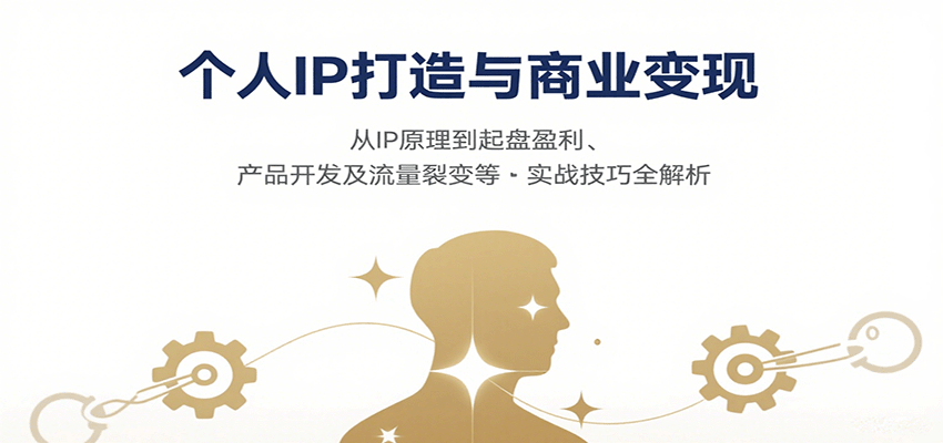 个人IP打造与商业变现，从IP原理到起盘盈利、产品开发及流量裂变等实战技巧全解析-仙女副业网