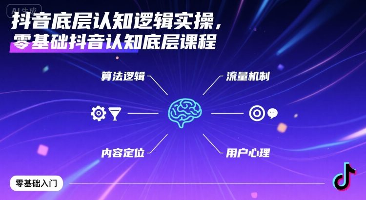 抖音底层认知逻辑实操，零基础抖音认知底层课程-仙女副业网