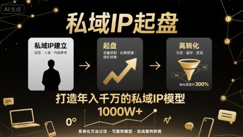 私域IP起盘，私域ip建立、起盘、高转化，打造年入千万的私域ip模型-仙女副业网